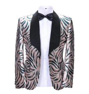 Men's Casual Tiger Patterned Peak Lapel Blazer
