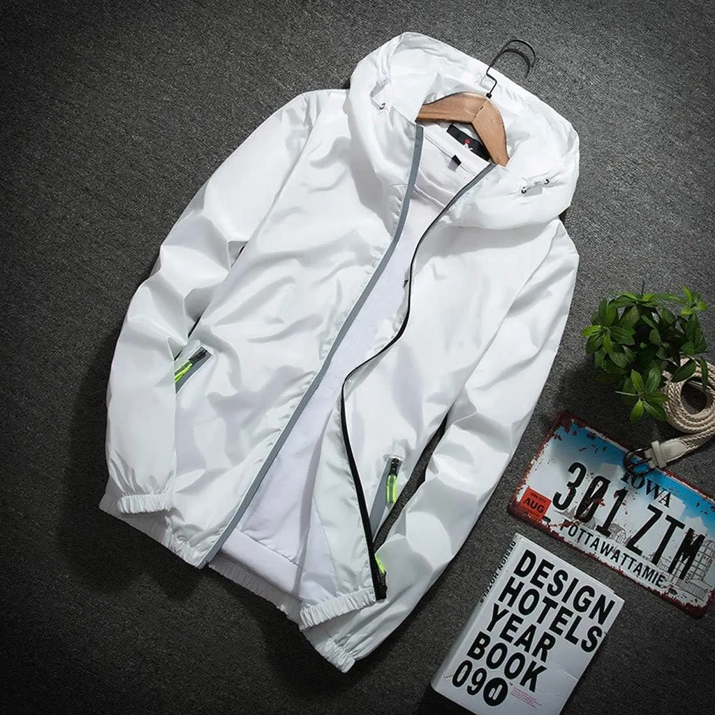 Men's Jackets Lightweight Rain Jacket Windbreaker Shell Raincoat With Hood For Golf Hiking Travel, M-7XL