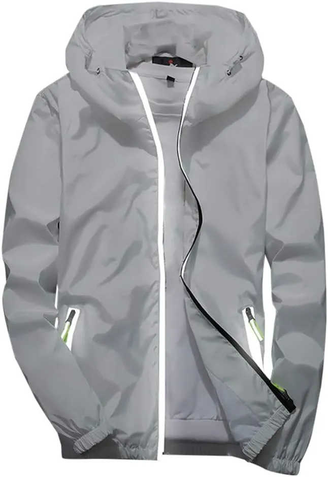 Men's Jackets Lightweight Rain Jacket Windbreaker Shell Raincoat With Hood For Golf Hiking Travel, M-7XL
