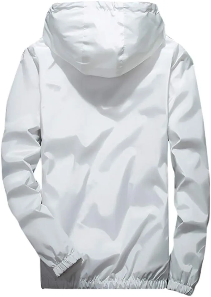 Men's Jackets Lightweight Rain Jacket Windbreaker Shell Raincoat With Hood For Golf Hiking Travel, M-7XL