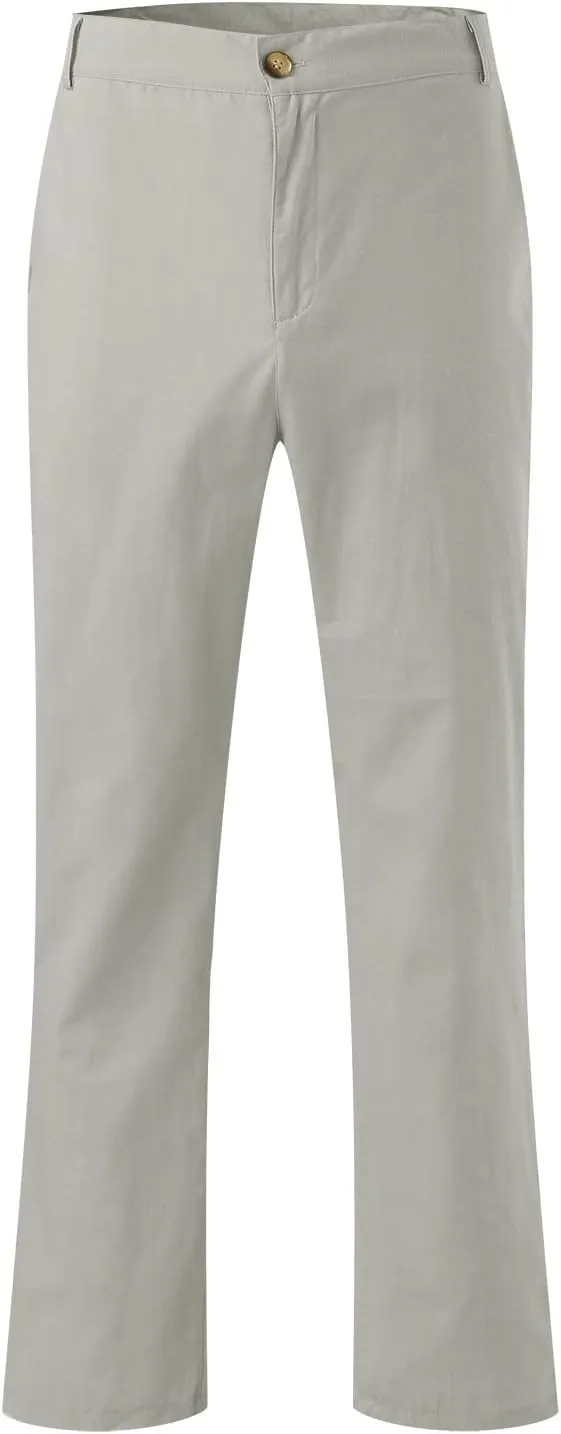 Men's Mens Solid Color Pants Simple Business Straight Suit Pants Breathable Athletic Summer Comfy Fashion Trousers