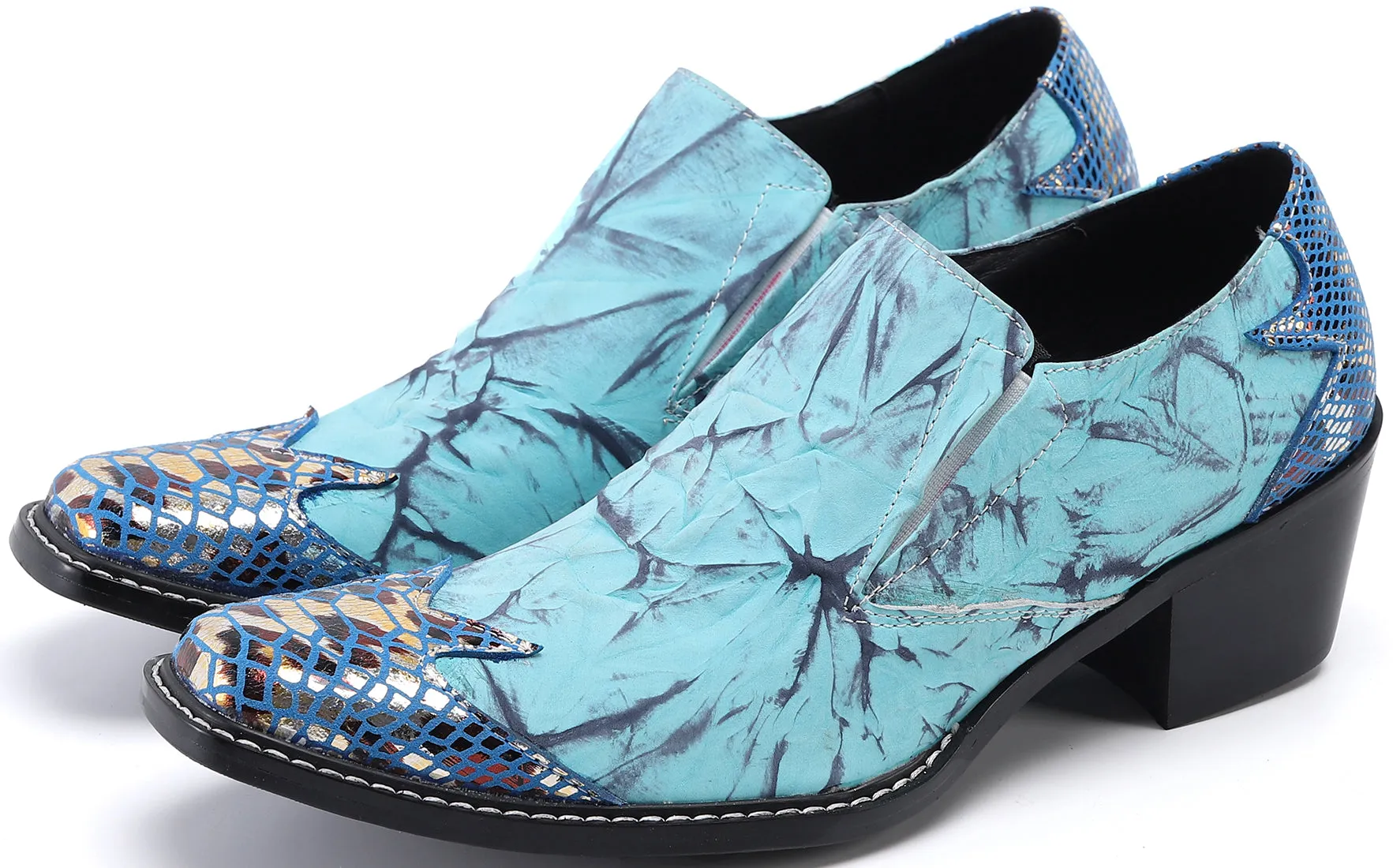 Men's Square-Toe Metal Tuxedo Western Loafers