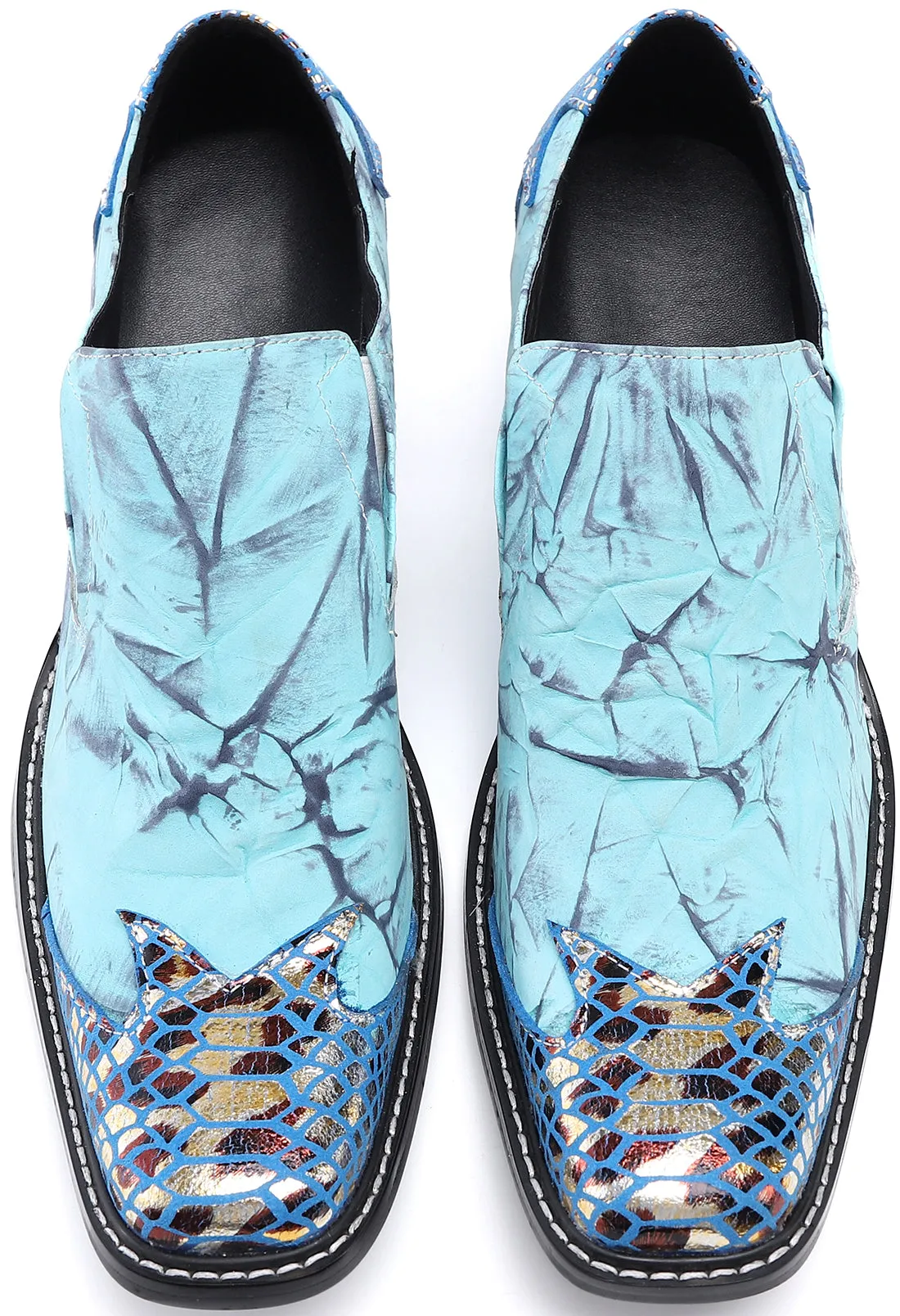 Men's Square-Toe Metal Tuxedo Western Loafers