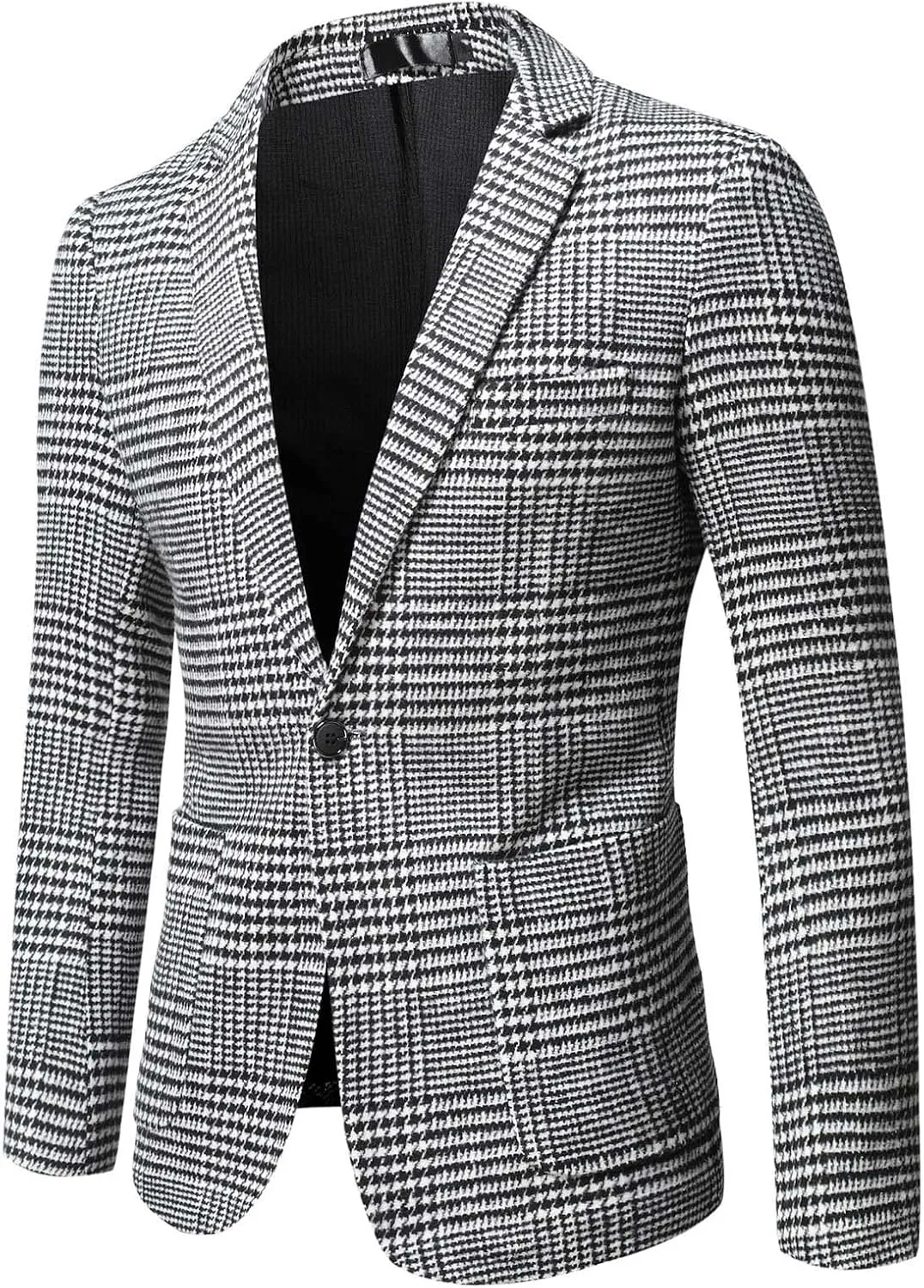Men's Suit Jacket Slim Fit Blazer Casual Sport Coat One Button Business Wedding Party Dress Coats (Gray,XL)