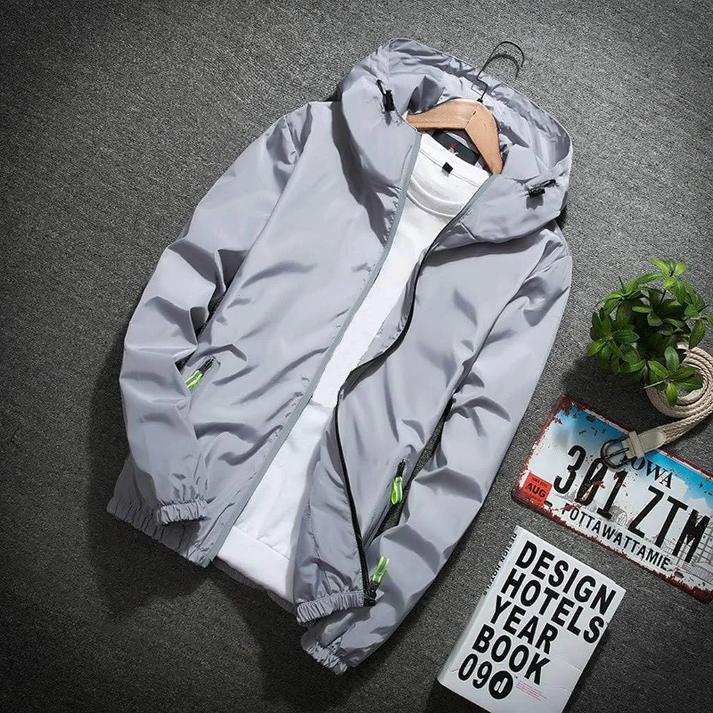 Men's Tactical Jackets Rain Jacket Windbreaker Lightweight Shell Raincoat With Hood Golf Hiking Travel, M-7XL