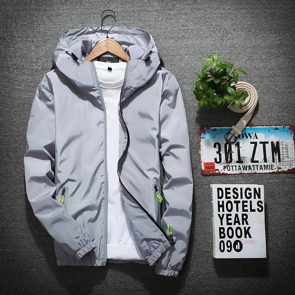 Men's Tactical Jackets Rain Jacket Windbreaker Lightweight Shell Raincoat With Hood Golf Hiking Travel, M-7XL