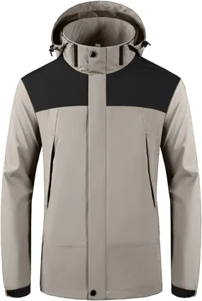 Mens Waterproof Rain Jackets For Business Casual Outdoor Softshell Jacket Windbreaker Fall Fashion Hooded Rainoats