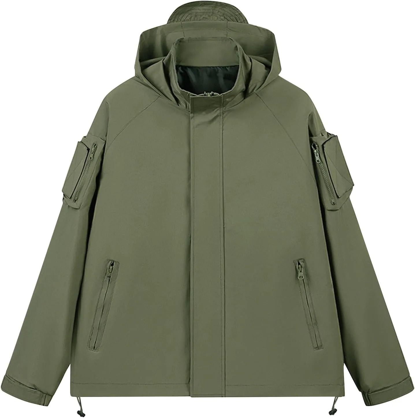 Mens Windproof Jacket Lightweight Hooded Rain Jacket Outdoor Mountain Sport Jacket Shell Jacket Windbreaker Raincoat