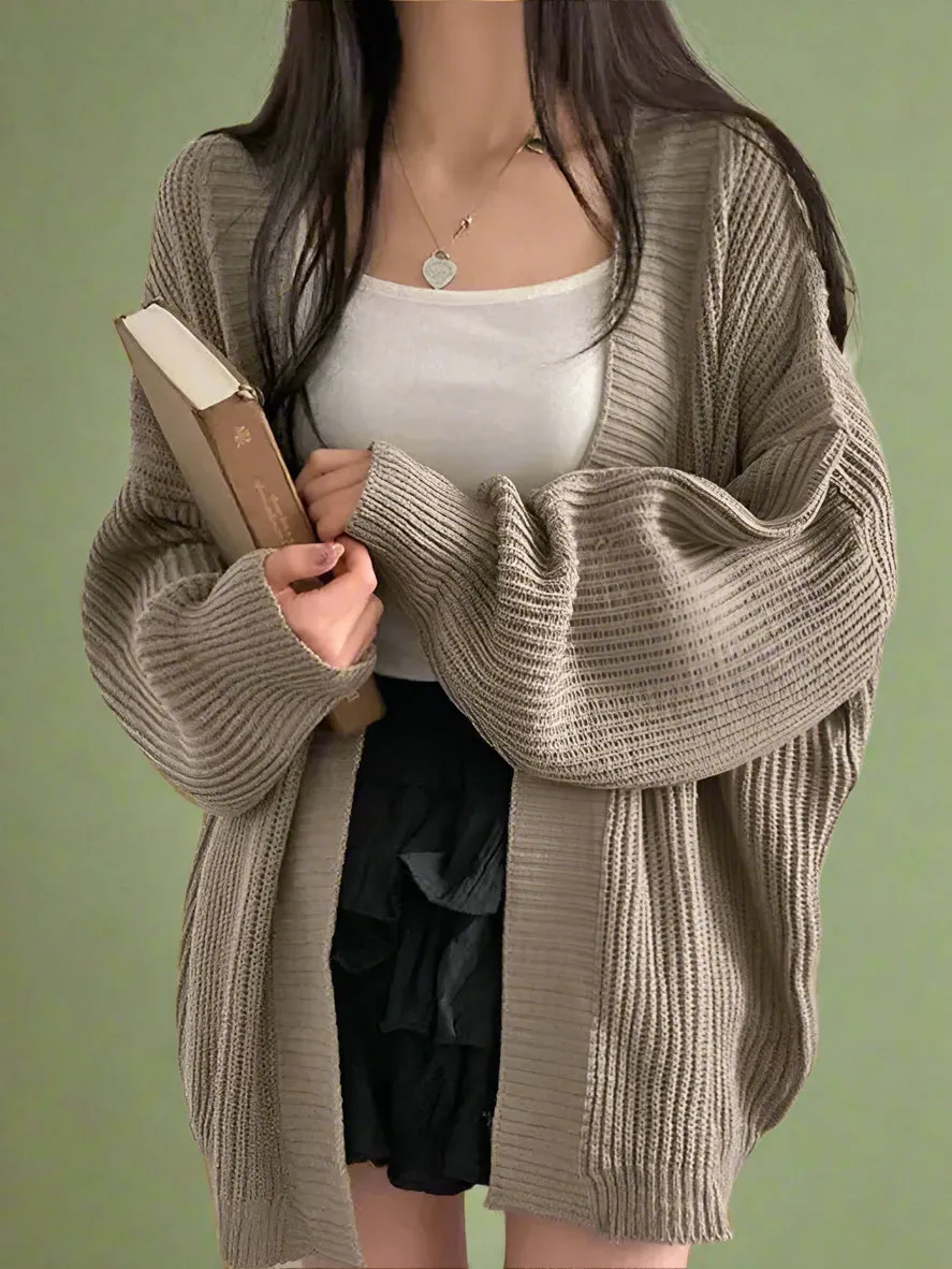 Minimalist Slouchy Ribbed Cardigan