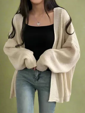 Minimalist Slouchy Ribbed Cardigan