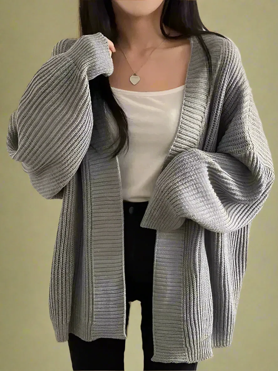 Minimalist Slouchy Ribbed Cardigan