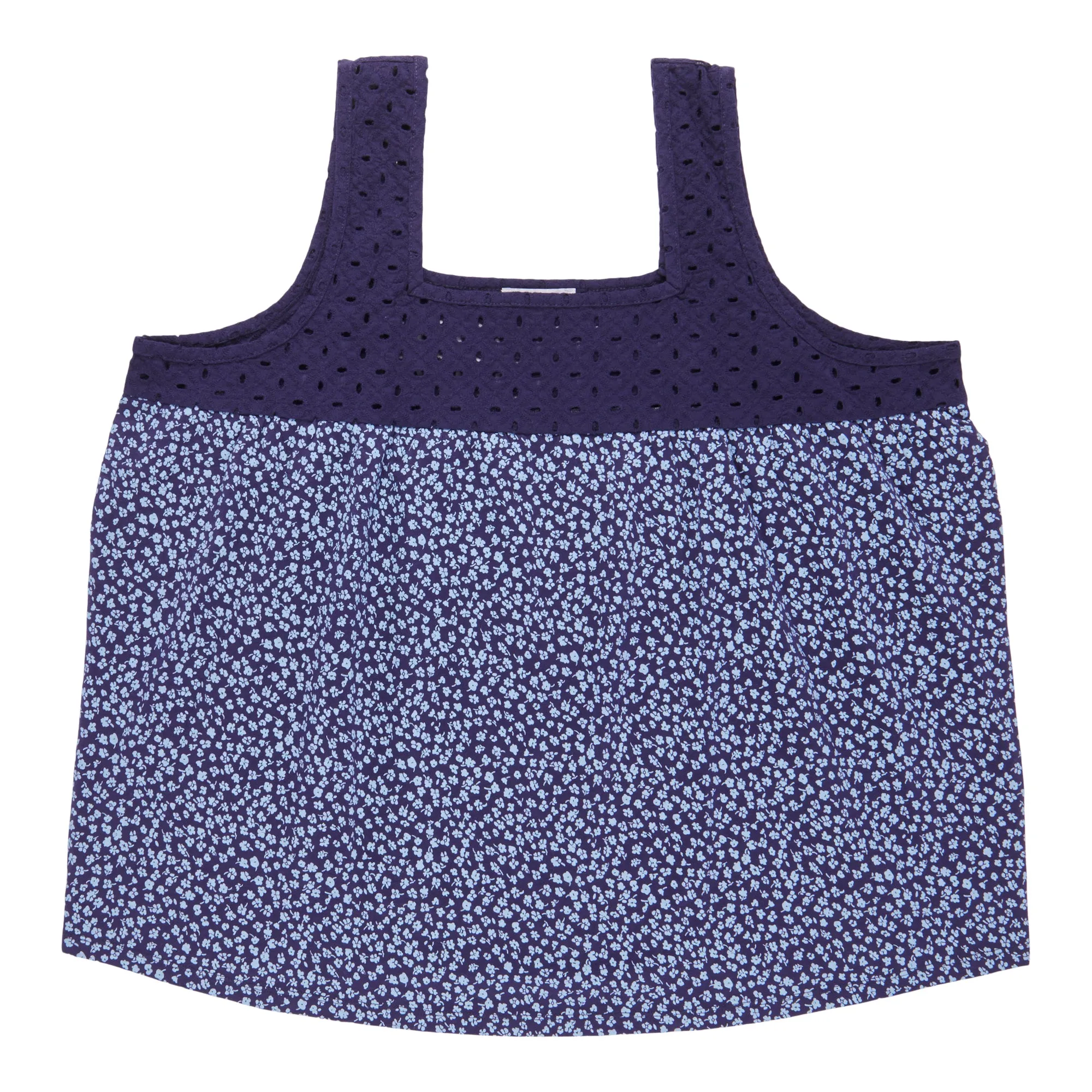 mySTYLE Women's Plus Mykonos Printed Eyelet Tank Top