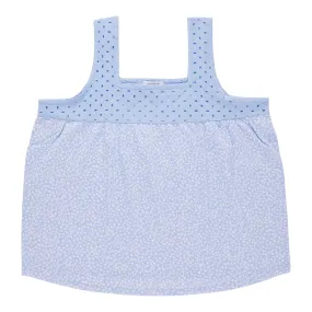 mySTYLE Women's Plus Mykonos Printed Eyelet Tank Top