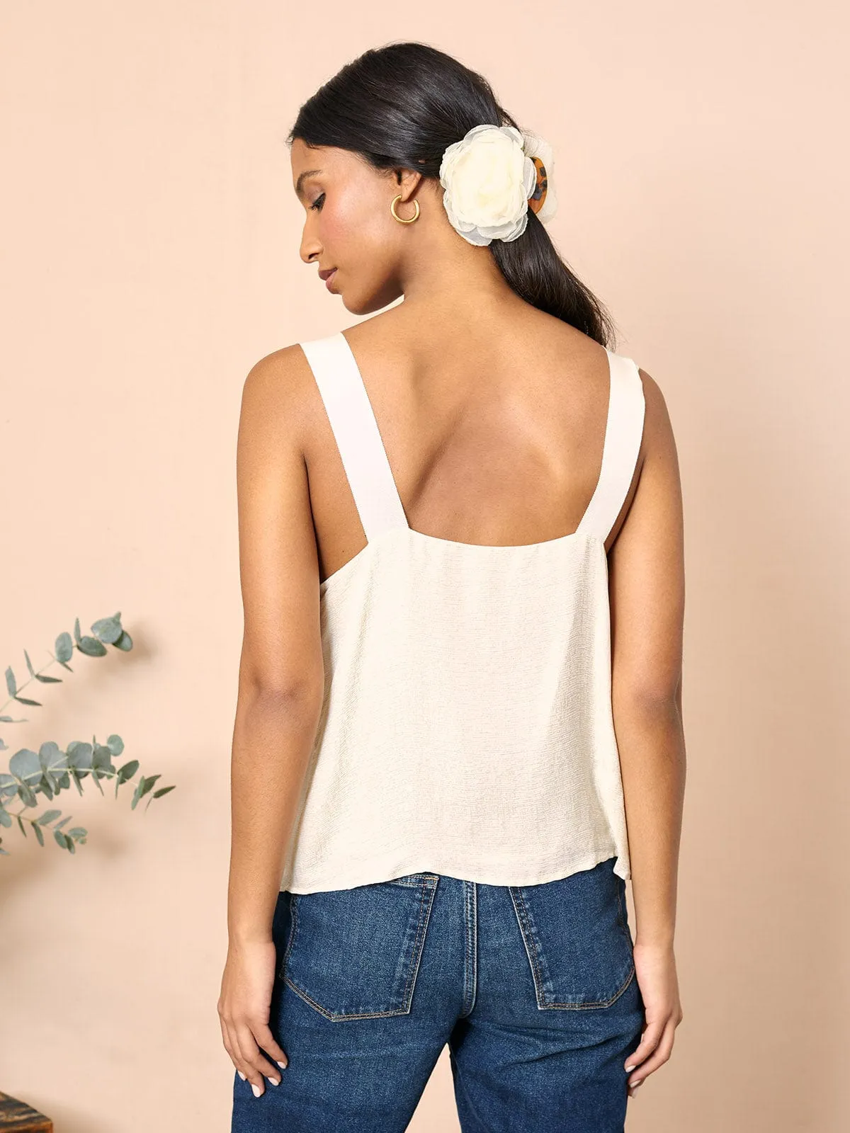 Opal Silk Blend Cami- Ecru