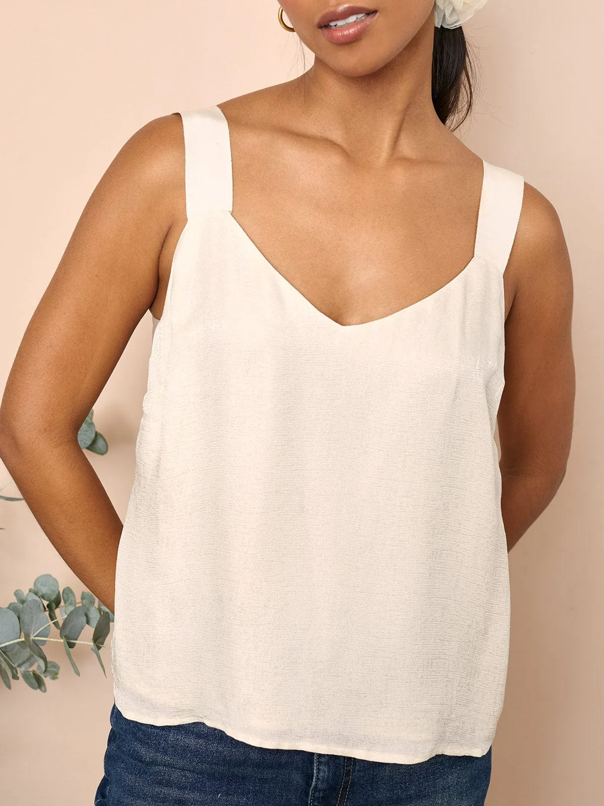 Opal Silk Blend Cami- Ecru
