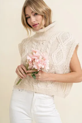 Oversize Cable Knit Vest