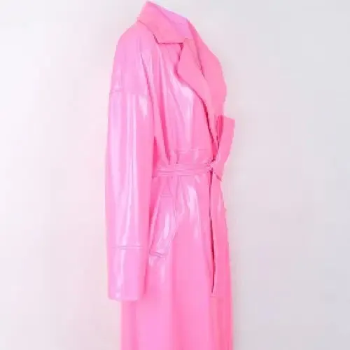 Oversize Shiny Patent Trench Coat