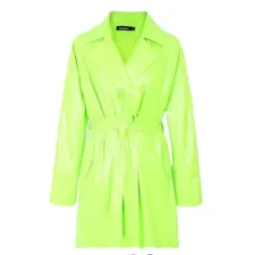Oversize Shiny Patent Trench Coat