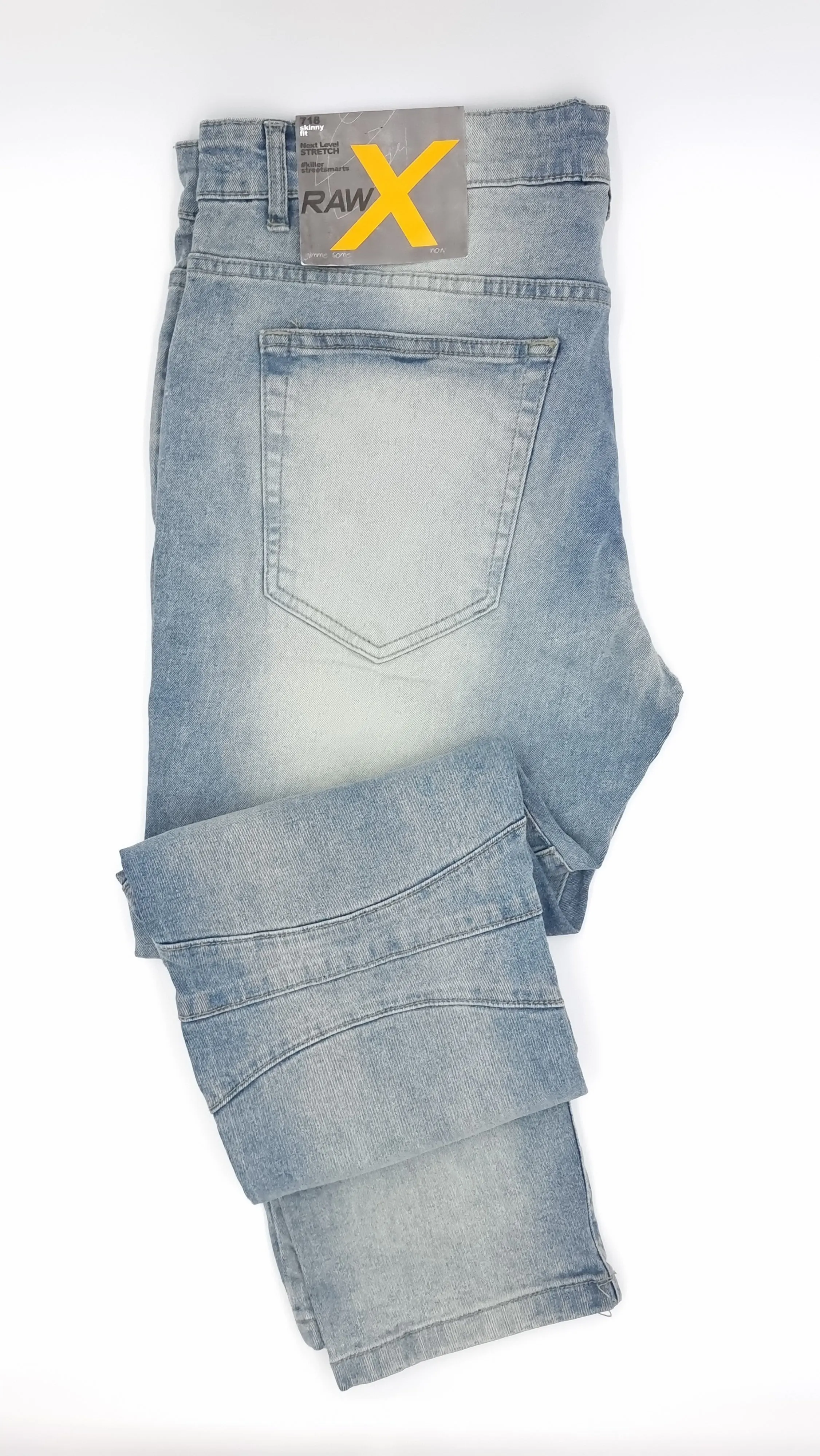 RawX Men's Distressed Skinny Ripped Stonewash Denim Jeans - Boutique