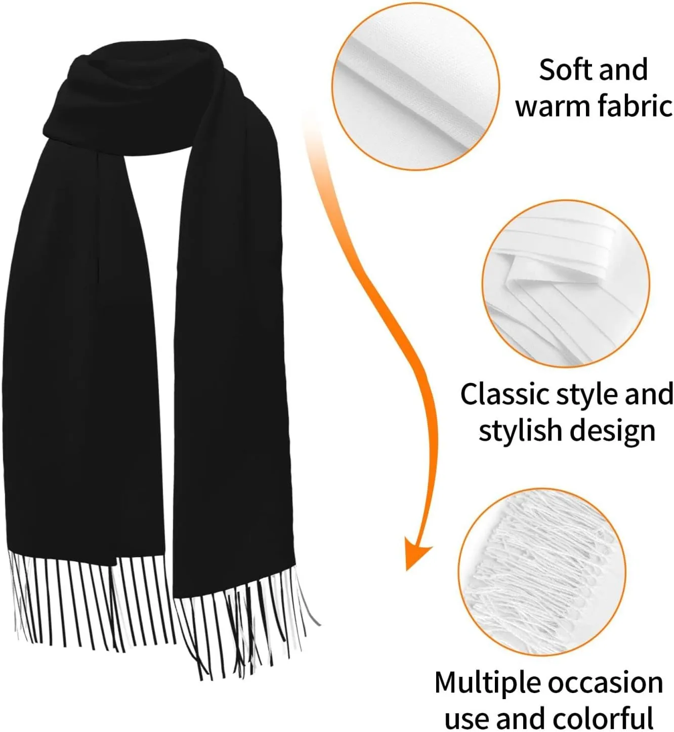 Scarf Super Soft Long Large Warm With Tassel Paraphernalia Gifts