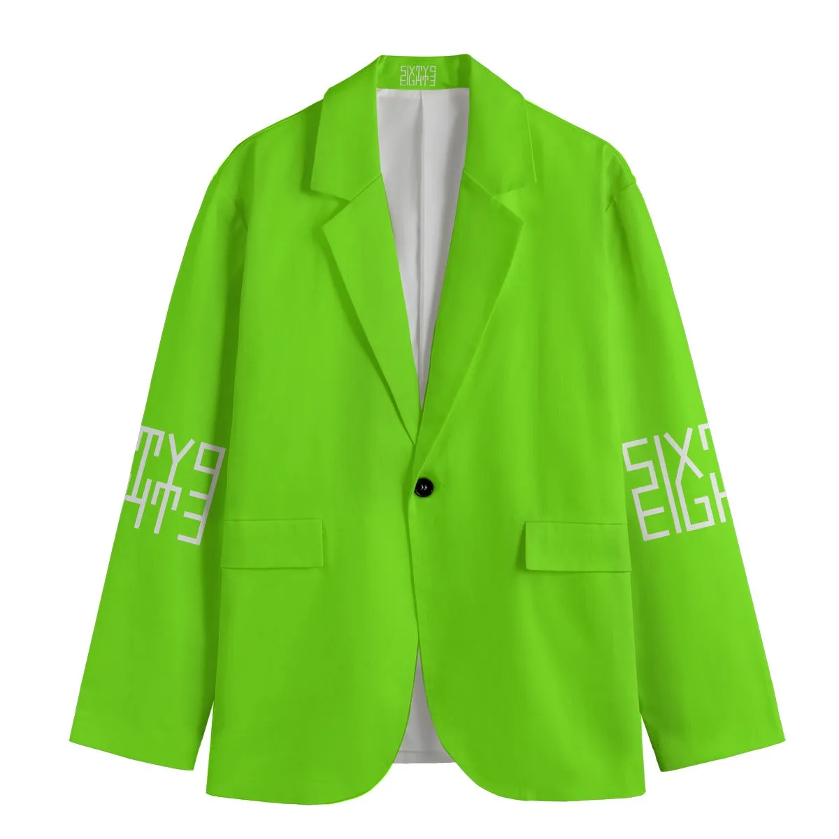 Sixty Eight 93 Logo White Men's Casual Flat Lapel Collar Blazer #27