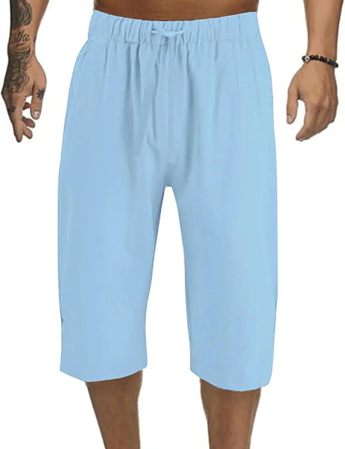 Soft Shorts for Men Summer Cortical Elastic Waist Fit Pockets Breathable Athletic Sport Clothes Cute Trendy Trousers