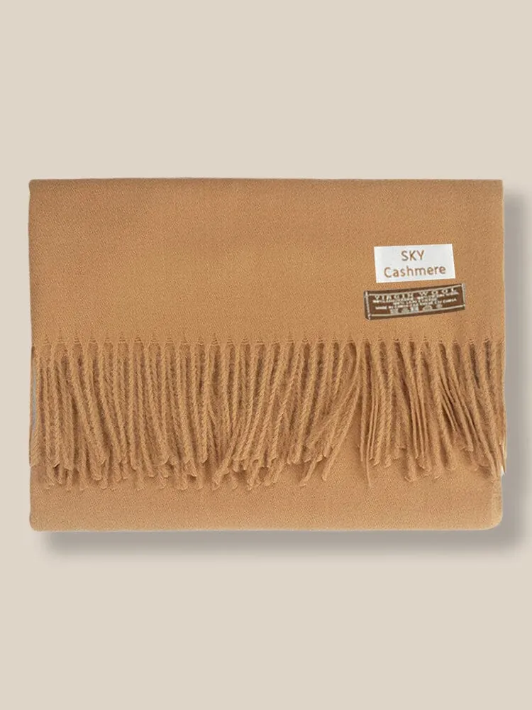 Soft Solid Tassel Scarf