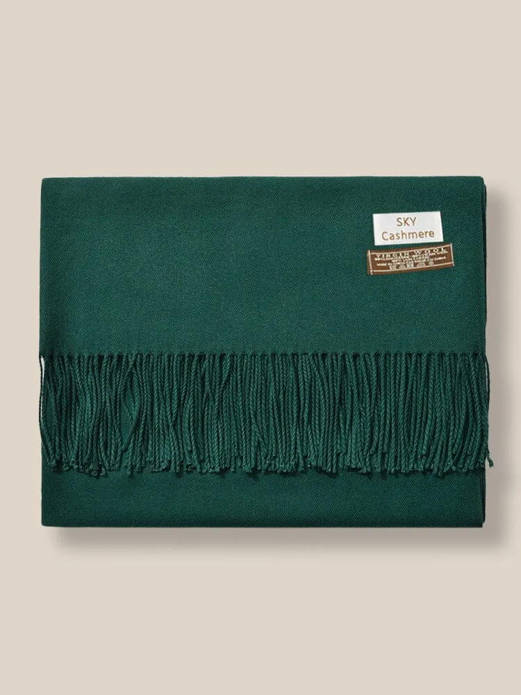 Soft Solid Tassel Scarf