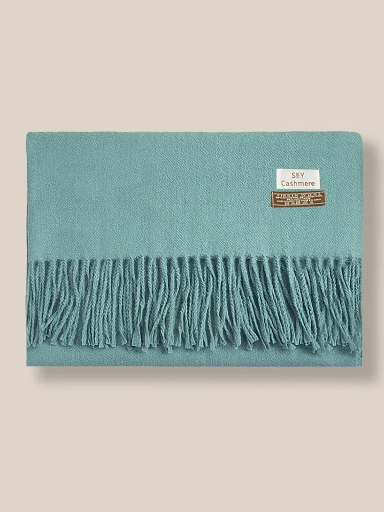 Soft Solid Tassel Scarf