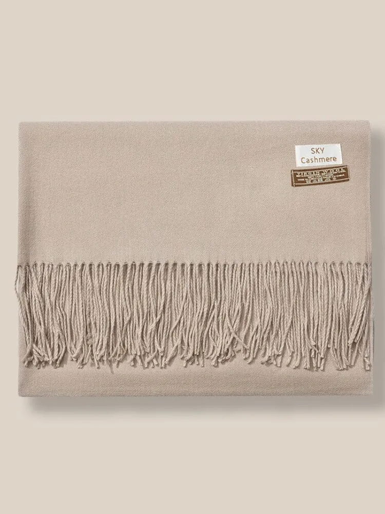 Soft Solid Tassel Scarf