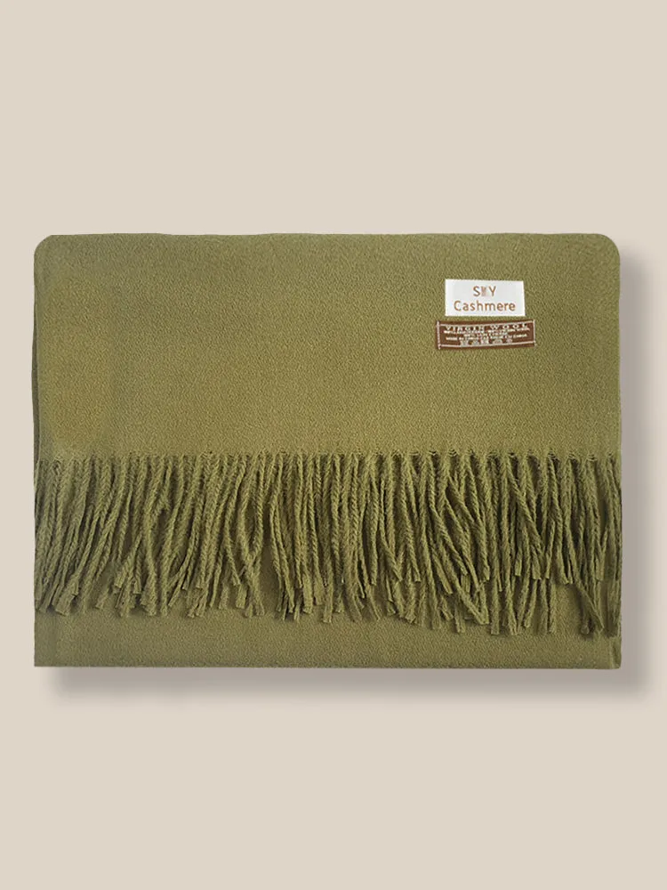 Soft Solid Tassel Scarf