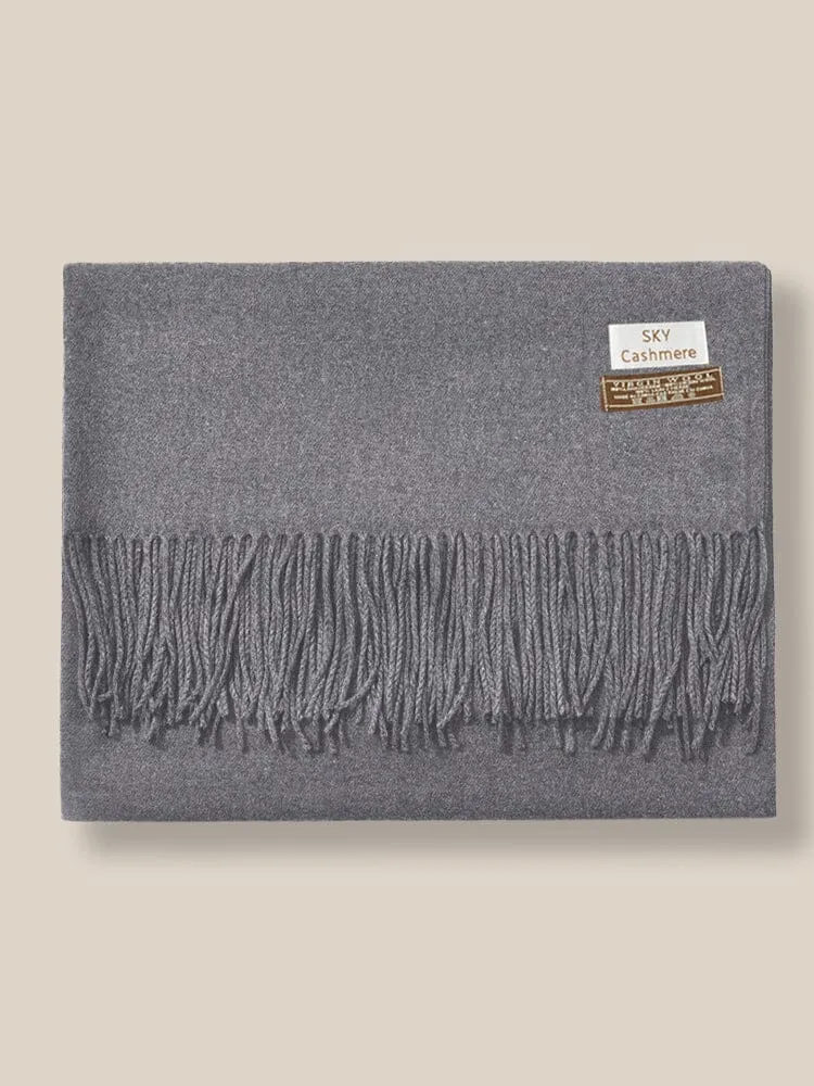 Soft Solid Tassel Scarf