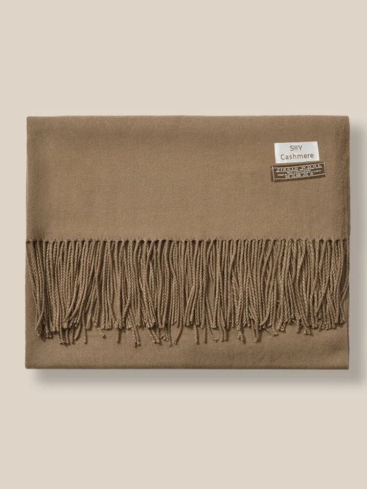 Soft Solid Tassel Scarf