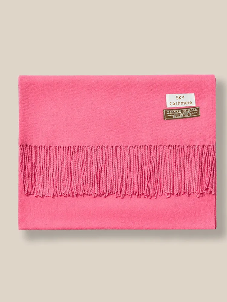 Soft Solid Tassel Scarf