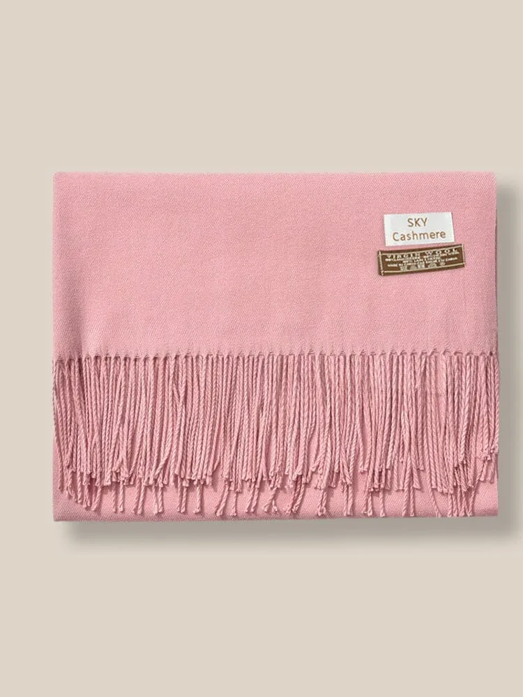 Soft Solid Tassel Scarf