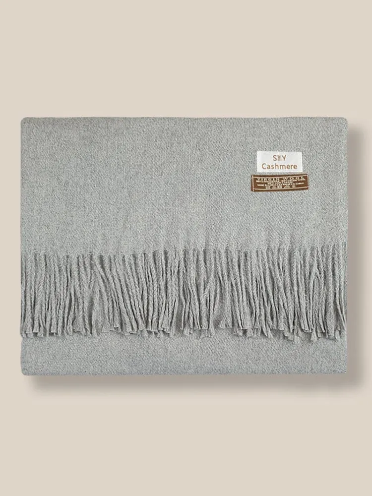 Soft Solid Tassel Scarf