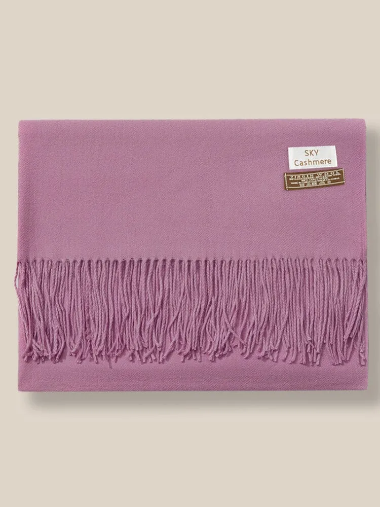 Soft Solid Tassel Scarf
