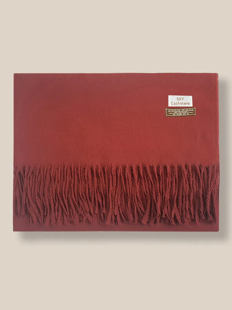Soft Solid Tassel Scarf