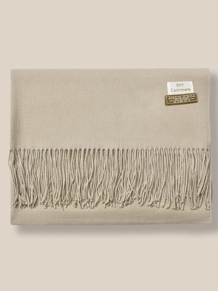 Soft Solid Tassel Scarf