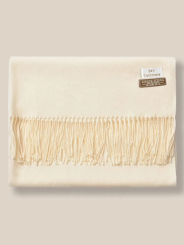 Soft Solid Tassel Scarf