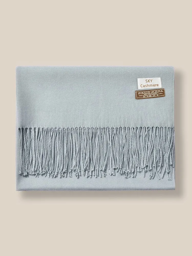 Soft Solid Tassel Scarf