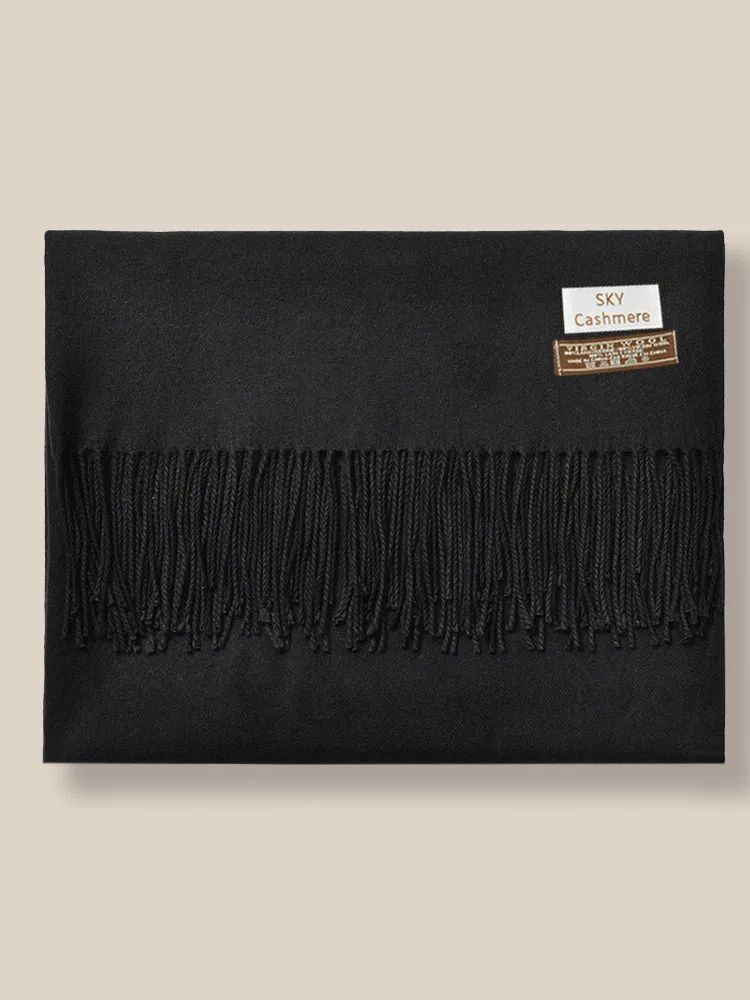 Soft Solid Tassel Scarf