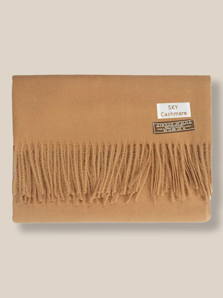 Soft Solid Tassel Scarf