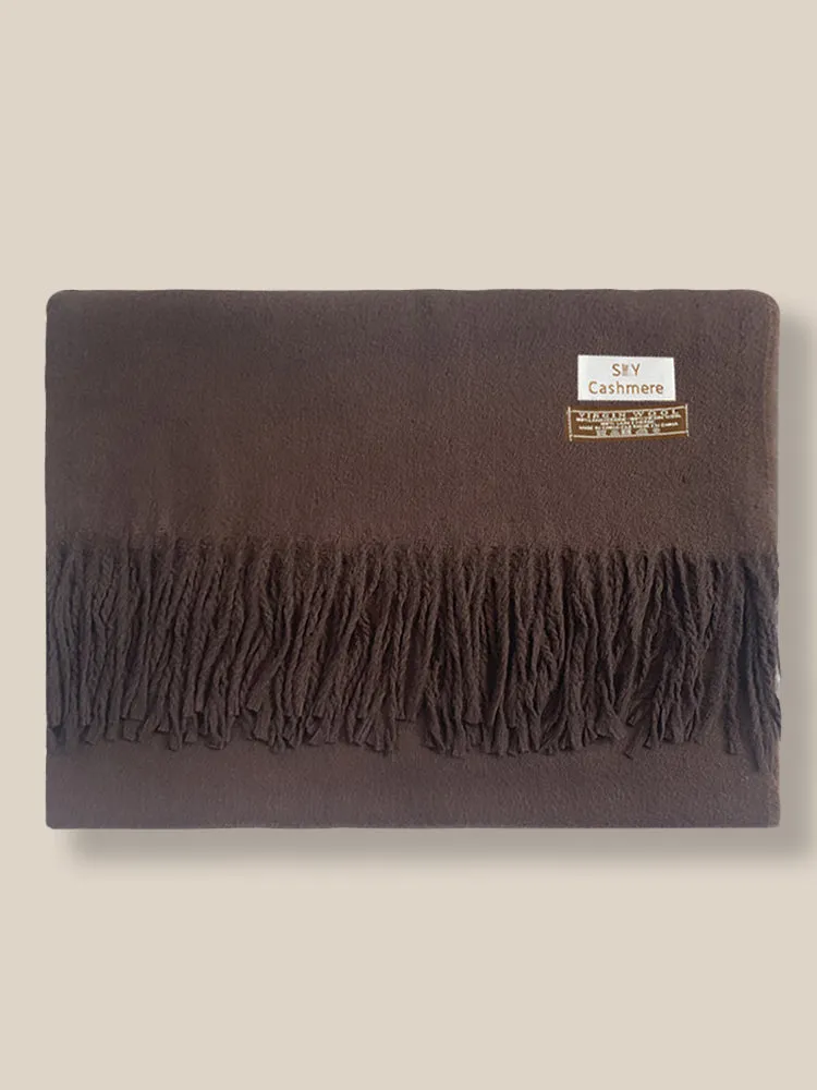 Soft Solid Tassel Scarf