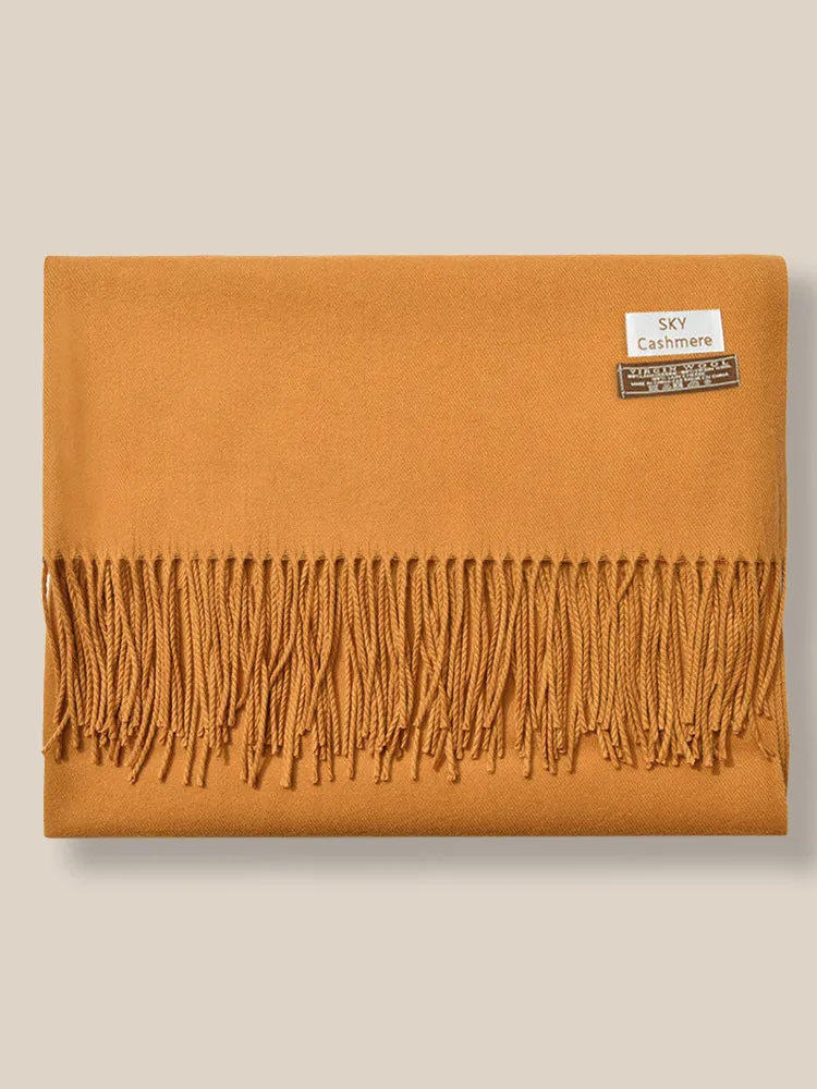 Soft Solid Tassel Scarf