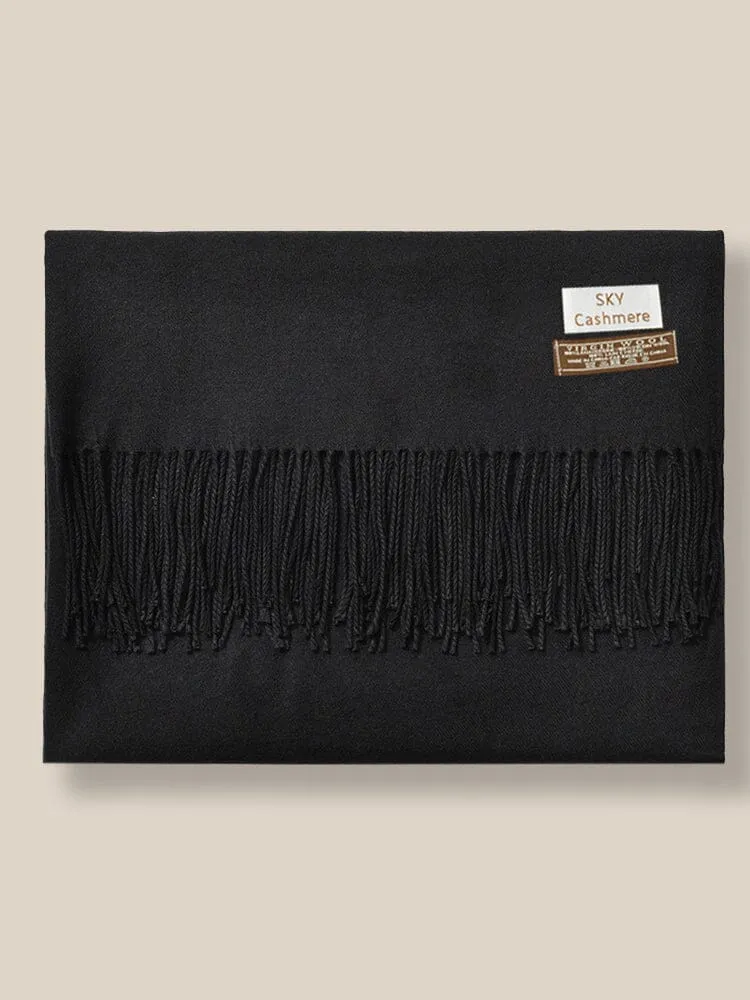 Soft Solid Tassel Scarf