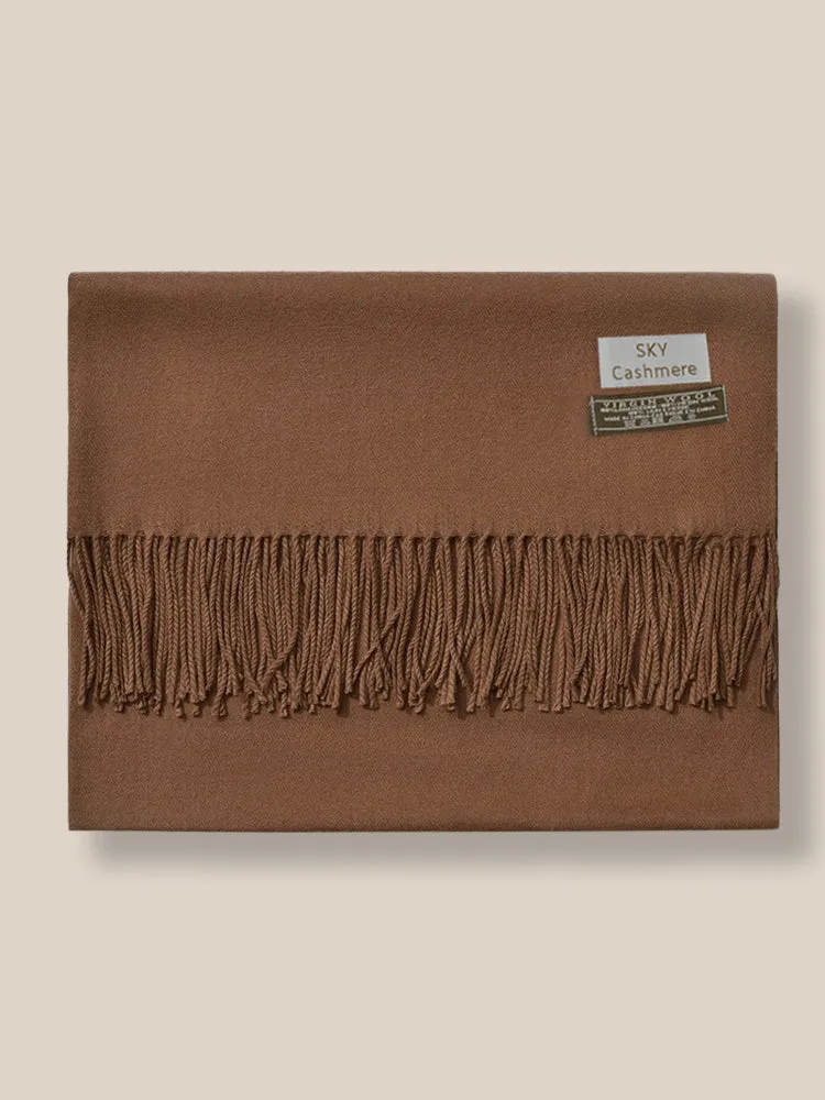 Soft Solid Tassel Scarf