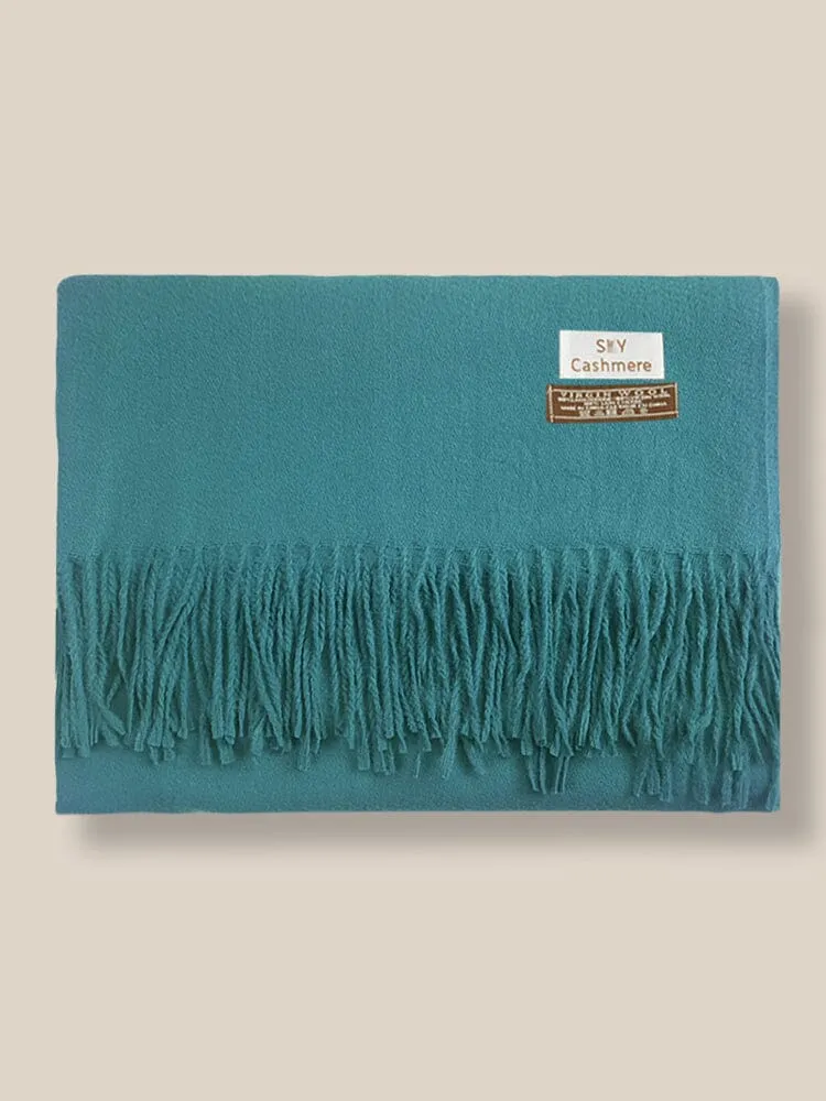 Soft Solid Tassel Scarf