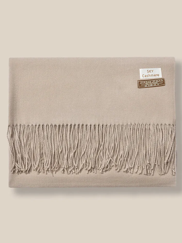 Soft Solid Tassel Scarf
