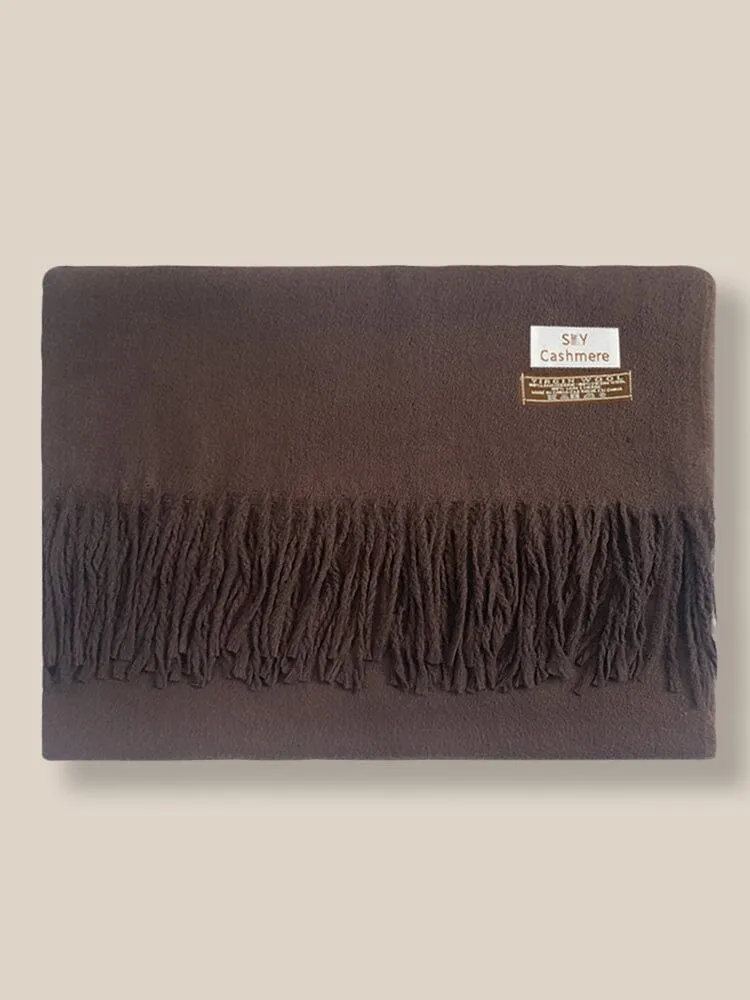 Soft Solid Tassel Scarf